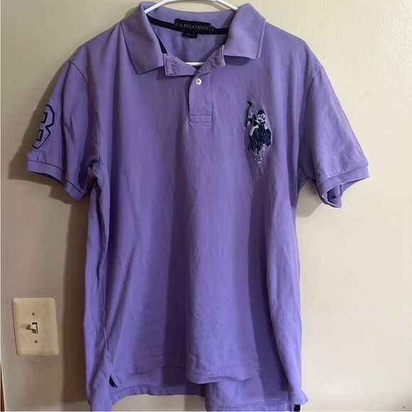 Men’s L polos U.S. Polo Assn. Large bundle lot of 3 purple green golf shirts - Picture 4 of 6